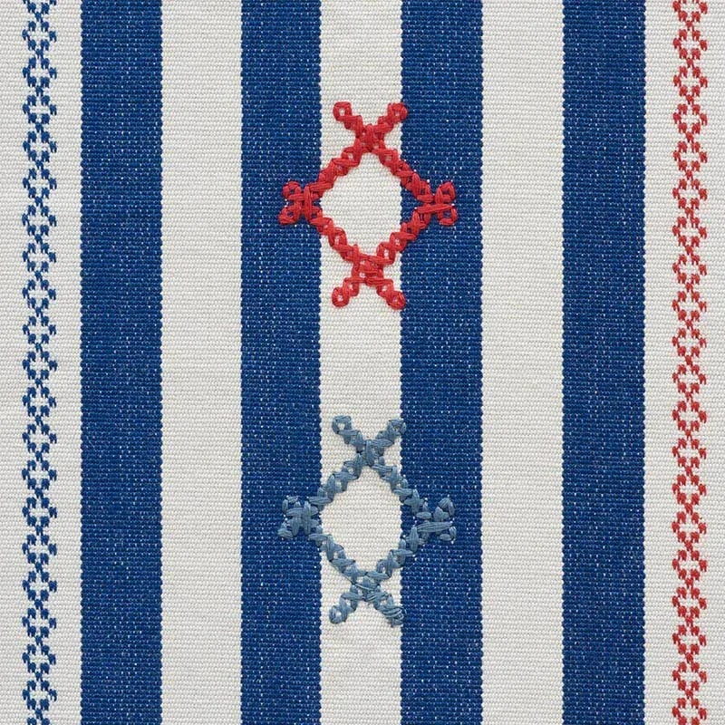 RHODES STRIPE fabric NAVY color by Schumacher