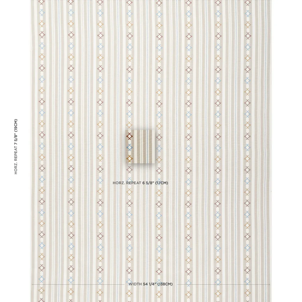 RHODES STRIPE fabric NEUTRAL color by Schumacher