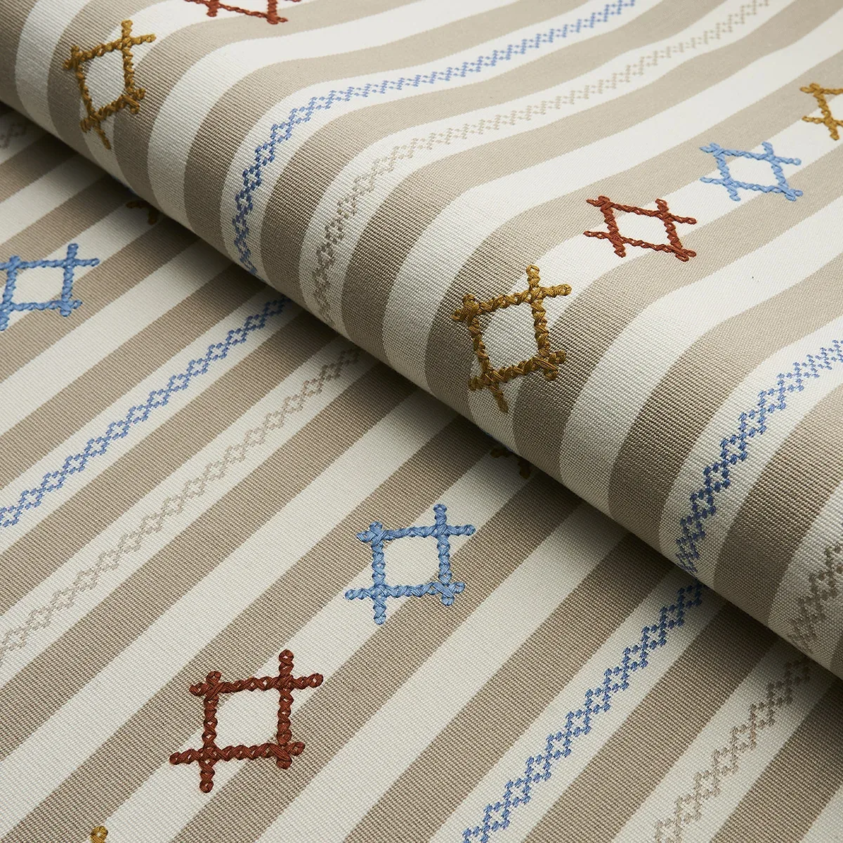 RHODES STRIPE fabric NEUTRAL color by Schumacher