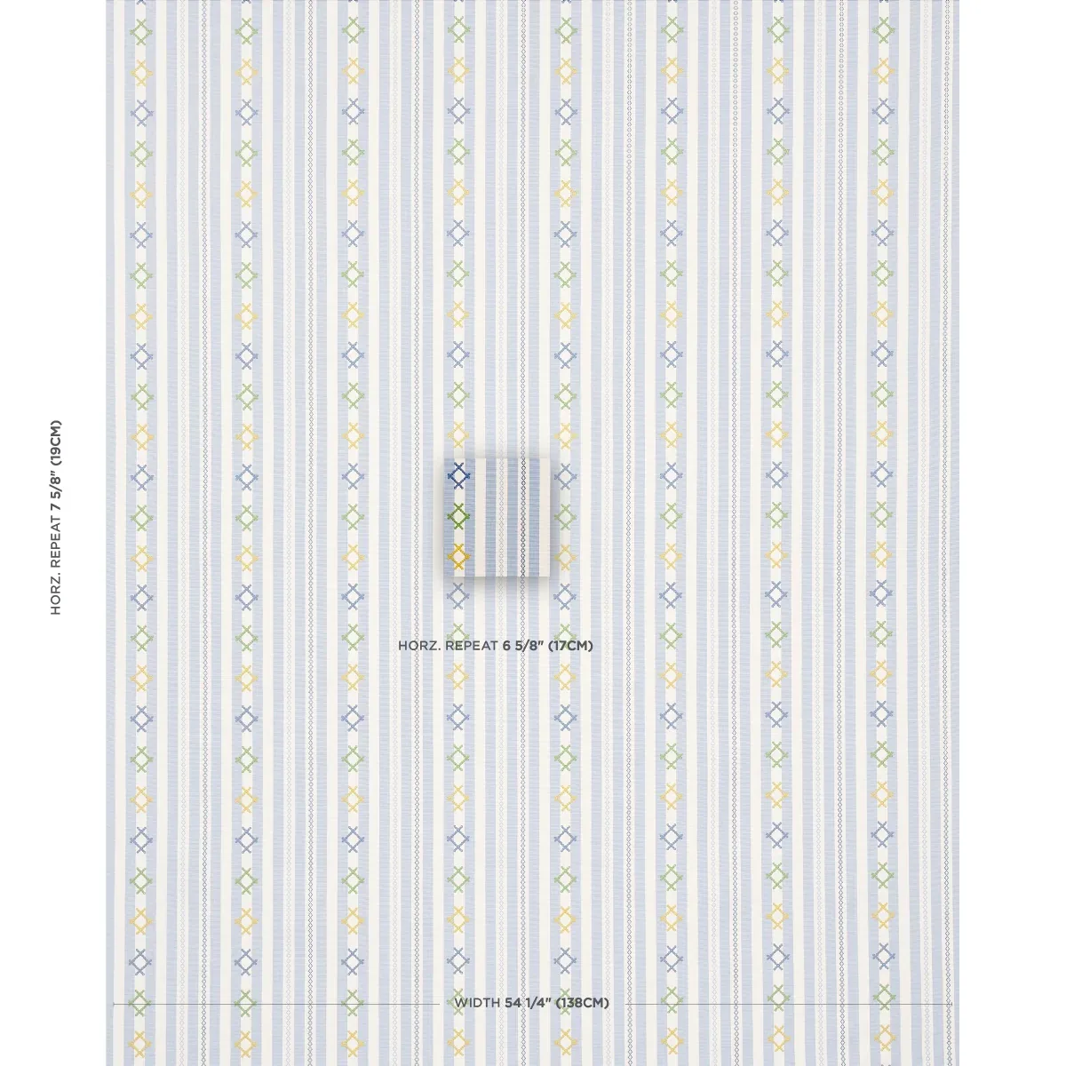 RHODES STRIPE Fabric – SKY | Schumacher | Wallpaper Twins RHODES STRIPE fabric SKY color by Schumacher