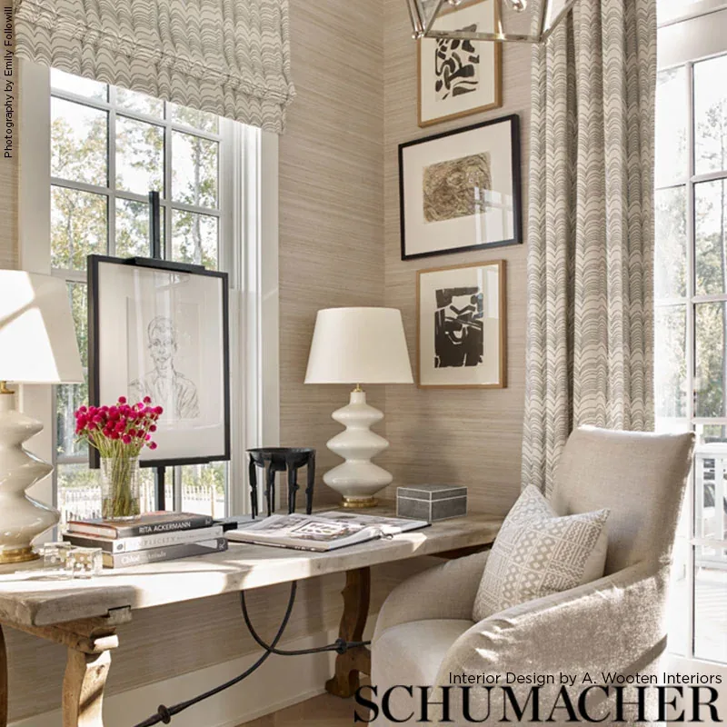 RICHTER fabric BLACK color by Schumacher