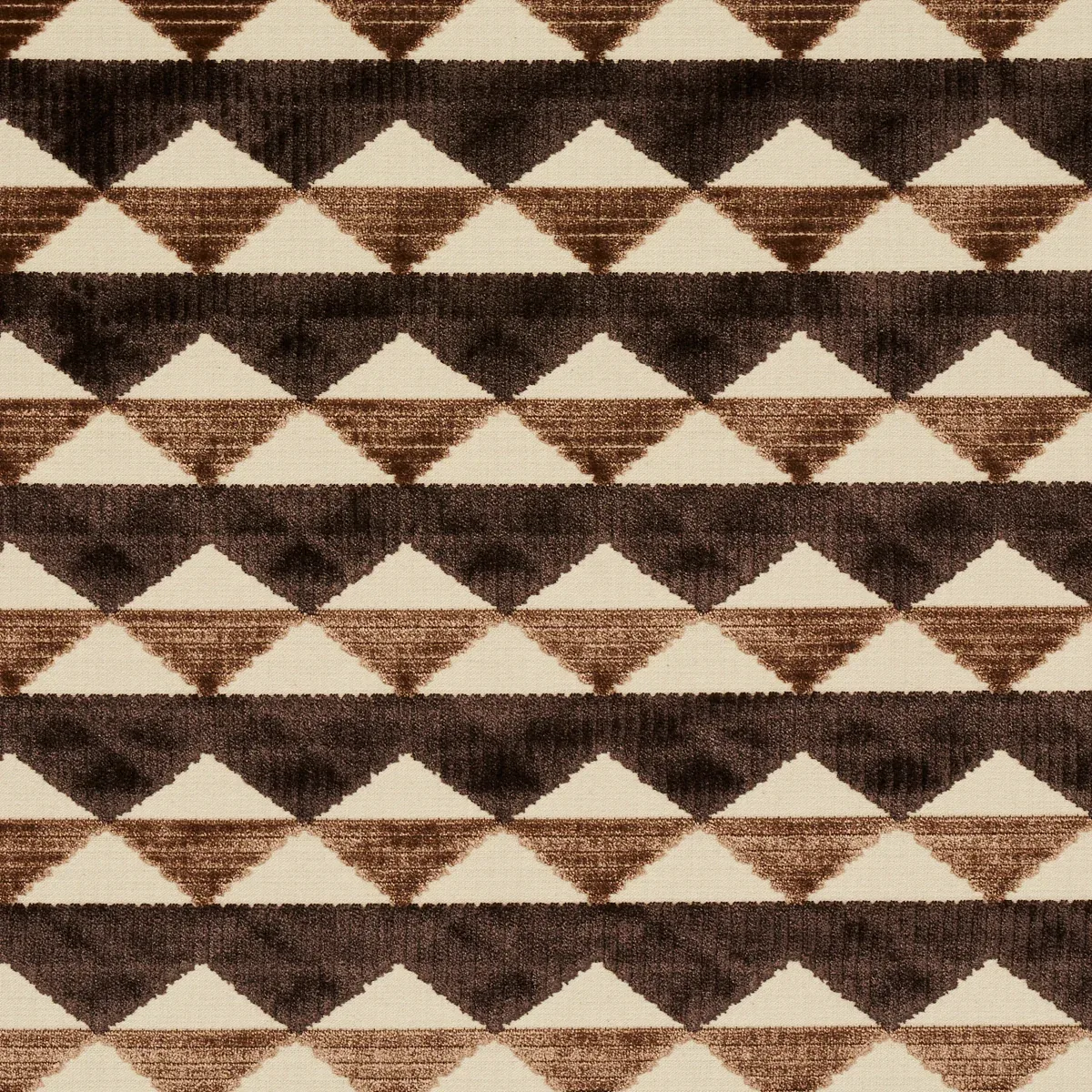 RIDGE LINE VELVET fabric BROWN color by Schumacher