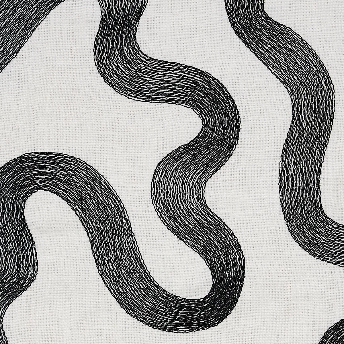Riley Embroidery Fabric – BLACK ON IVORY | Schumacher | Wall Riley Embroidery fabric BLACK ON IVORY color by Schumacher