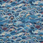 ROLLING HILLS fabric BLUES color by Schumacher
