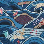 ROLLING HILLS fabric BLUES color by Schumacher