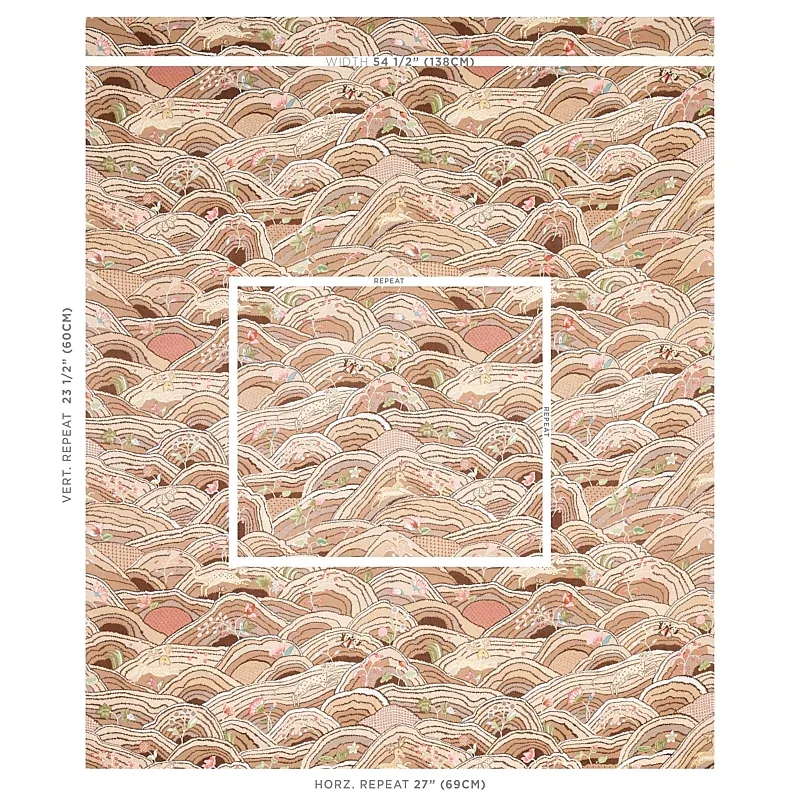 ROLLING HILLS Fabric – MOCHA | Schumacher | Wallpaper Twins ROLLING HILLS fabric MOCHA color by Schumacher