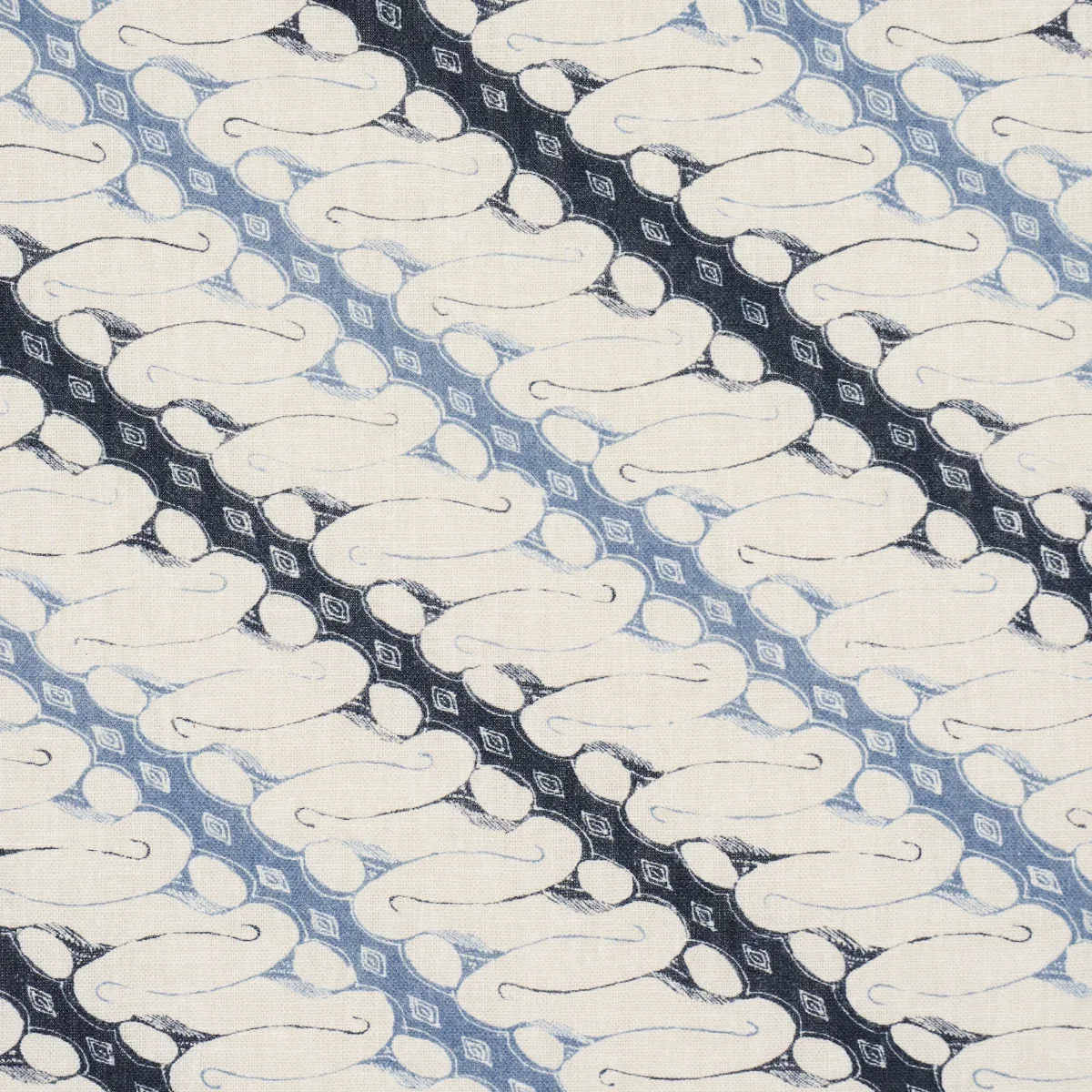 RONNIE Fabric – BLUE | Schumacher | Wallpaper Twins RONNIE fabric BLUE color by Schumacher