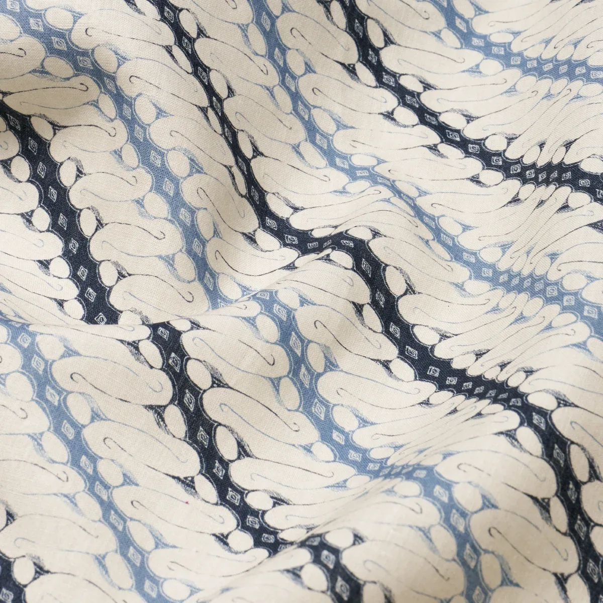 RONNIE Fabric – BLUE | Schumacher | Wallpaper Twins RONNIE fabric BLUE color by Schumacher