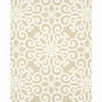 Rosegate Embroidered Print Fabric – FLAX | Schumacher | Wall Rosegate Embroidered Print fabric FLAX color by Schumacher