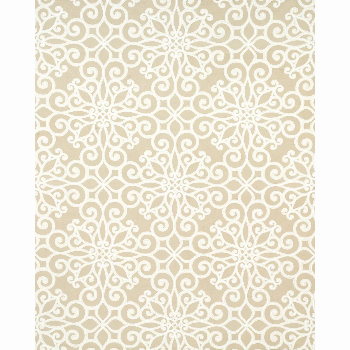 Rosegate Embroidered Print Fabric – FLAX | Schumacher | Wall Rosegate Embroidered Print fabric FLAX color by Schumacher
