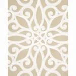 Rosegate Embroidered Print Fabric – FLAX | Schumacher | Wall Rosegate Embroidered Print fabric FLAX color by Schumacher