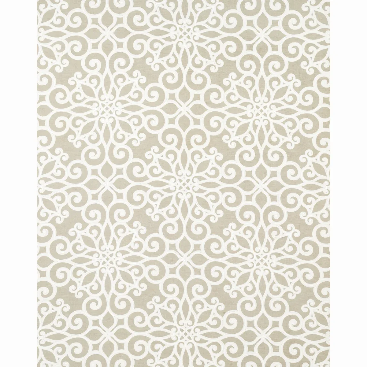 Rosegate Embroidered Print Fabric – PUMICE | Schumacher | Wa Rosegate Embroidered Print fabric PUMICE color by Schumacher