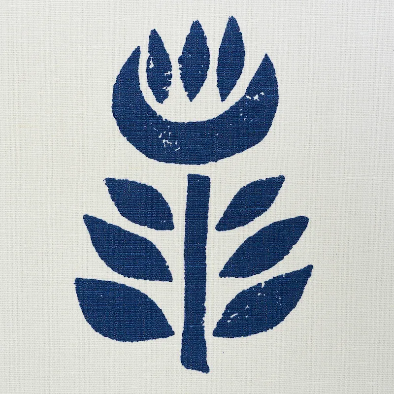 ROSENBORG HAND PRINT fabric NAVY color by Schumacher