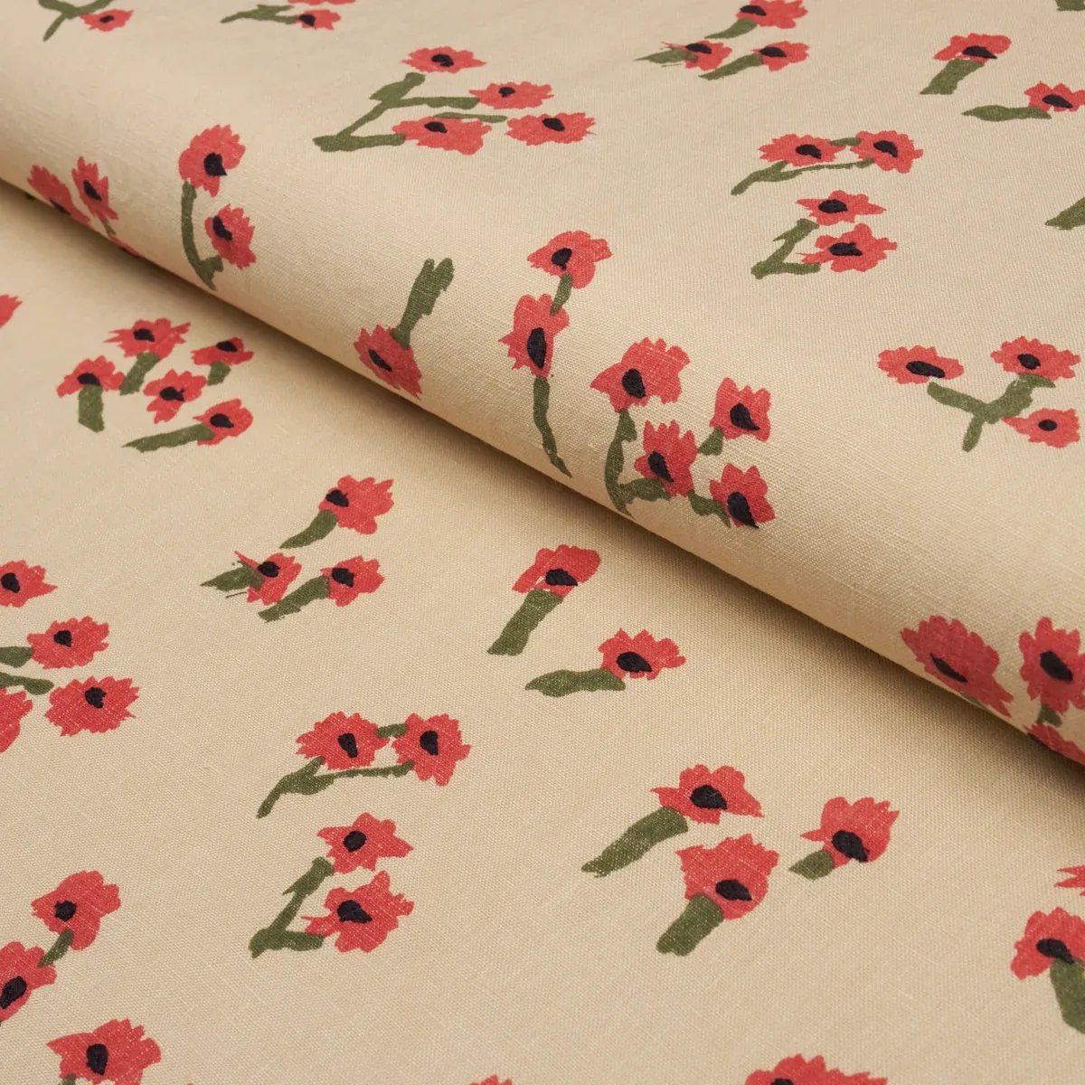 ROSIE POSY Fabric – RED | Schumacher | Wallpaper Twins ROSIE POSY fabric RED color by Schumacher