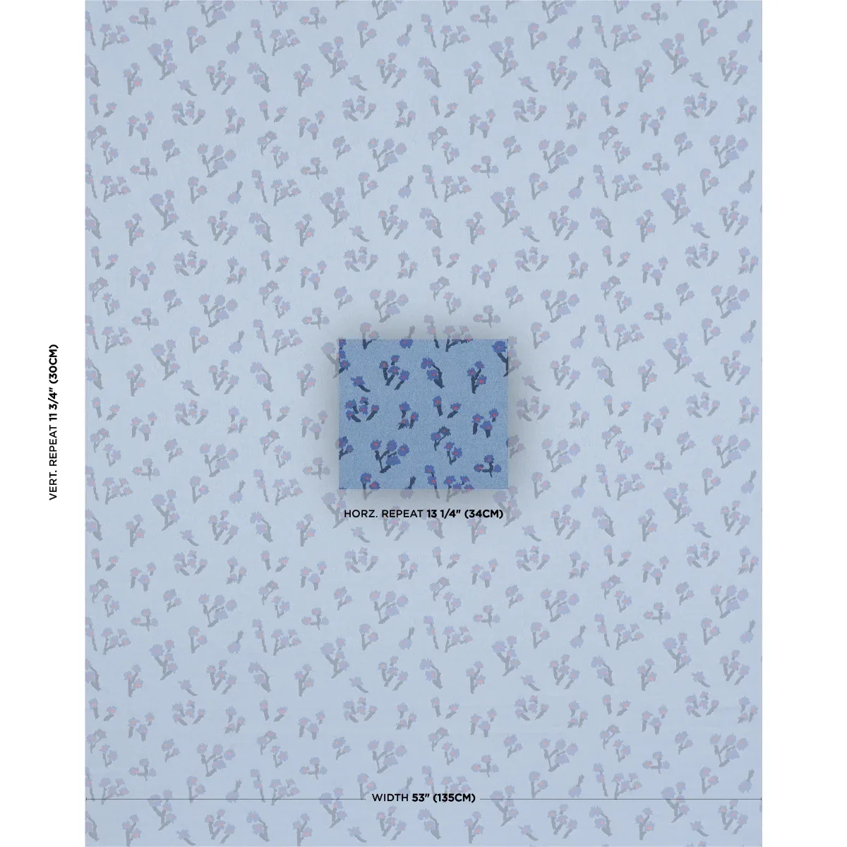 ROSIE POSY WOVEN Fabric – BLUE | Schumacher | Wallpaper Twin ROSIE POSY WOVEN fabric BLUE color by Schumacher
