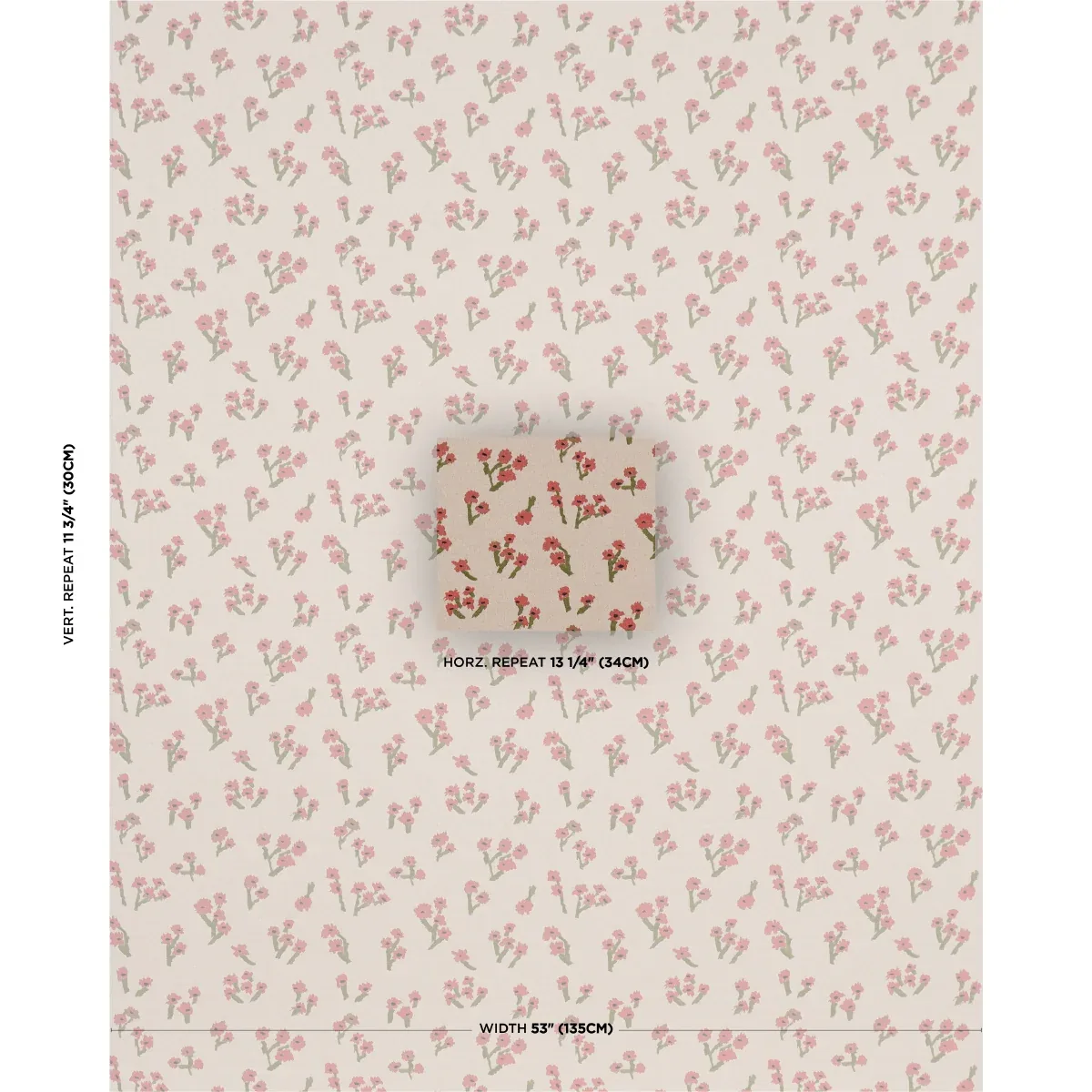 ROSIE POSY WOVEN Fabric – RED | Schumacher | Wallpaper Twins ROSIE POSY WOVEN fabric RED color by Schumacher