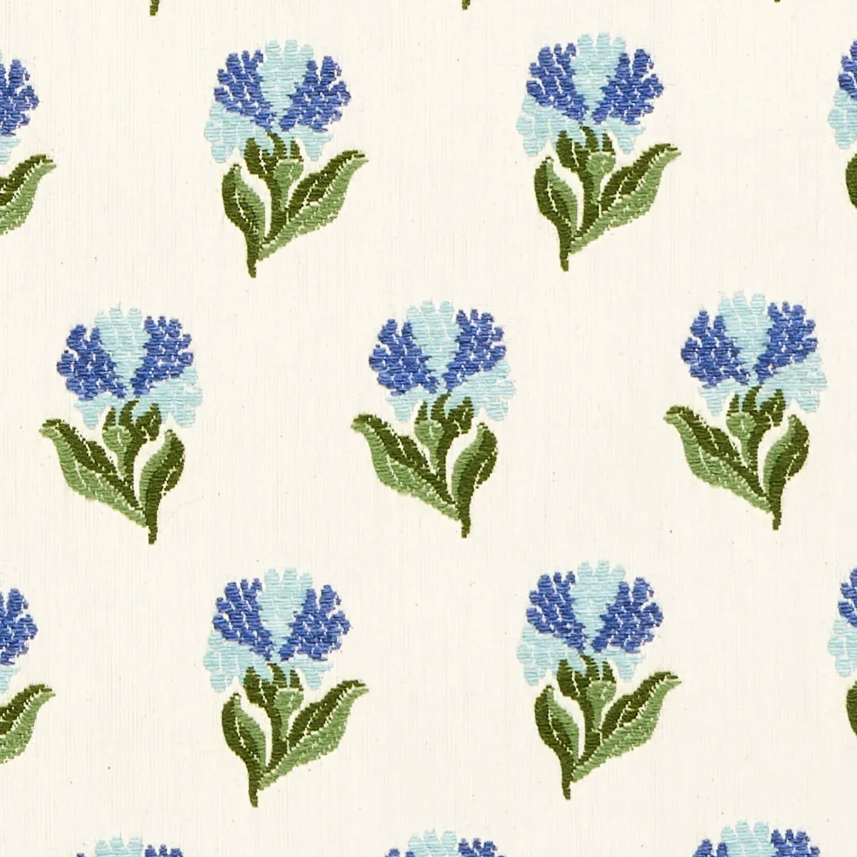 ROSINA FLORAL fabric CORNFLOWER color by Schumacher
