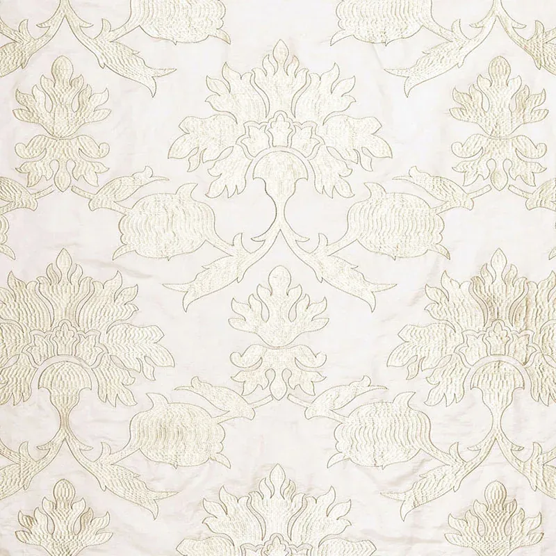 Roussillon Embroidery fabric CHALK color by Schumacher