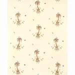 Royal Poinciana Hand Embroidery fabric MULTI ON CREME color by Schumacher