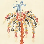 Royal Poinciana Hand Embroidery fabric MULTI ON CREME color by Schumacher