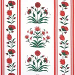 ROYAL POPPY STRIPE fabric RED color by Schumacher