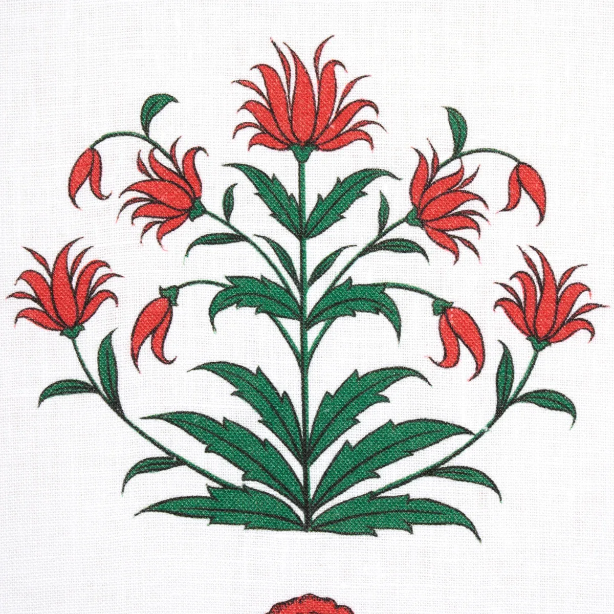 ROYAL POPPY STRIPE fabric RED color by Schumacher