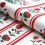ROYAL POPPY STRIPE fabric RED color by Schumacher