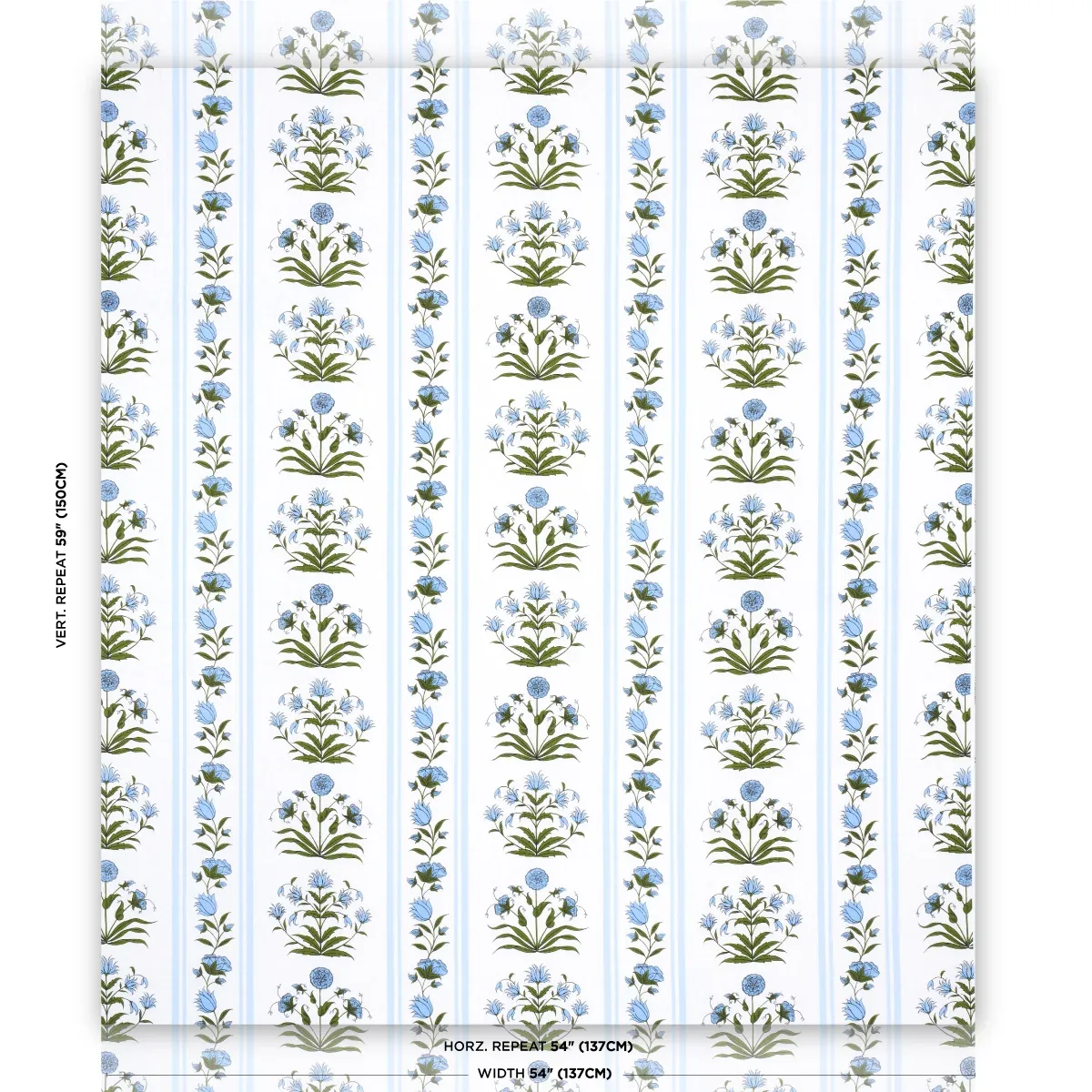 ROYAL POPPY STRIPE Fabric – SKY | Schumacher | Wallpaper Twi ROYAL POPPY STRIPE fabric SKY color by Schumacher