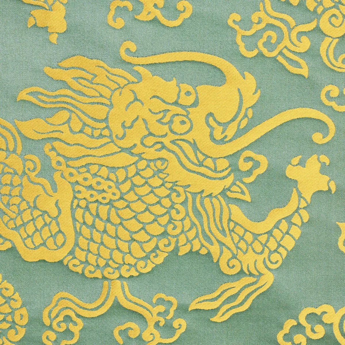 RUAN DRAGON DAMASK Fabric – GOLD | Schumacher | Wallpaper Tw RUAN DRAGON DAMASK fabric GOLD color by Schumacher