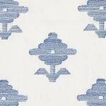 RUBIA EMBROIDERY Fabric – BLUE | Schumacher | Wallpaper Twin RUBIA EMBROIDERY fabric BLUE color by Schumacher