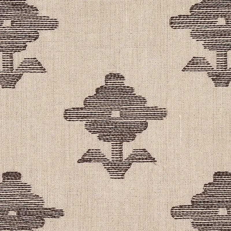 RUBIA EMBROIDERY Fabric – BROWN | Schumacher | Wallpaper Twi RUBIA EMBROIDERY fabric BROWN color by Schumacher