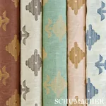 RUBIA EMBROIDERY Fabric – BROWN | Schumacher | Wallpaper Twi RUBIA EMBROIDERY fabric BROWN color by Schumacher