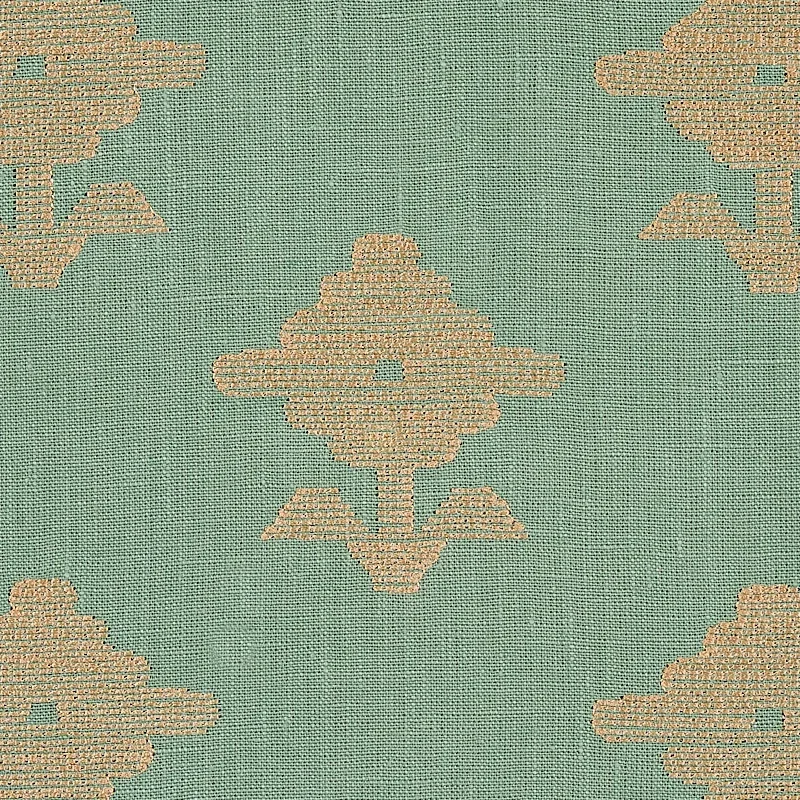 RUBIA EMBROIDERY Fabric – MINERAL | Schumacher | Wallpaper T RUBIA EMBROIDERY fabric MINERAL color by Schumacher