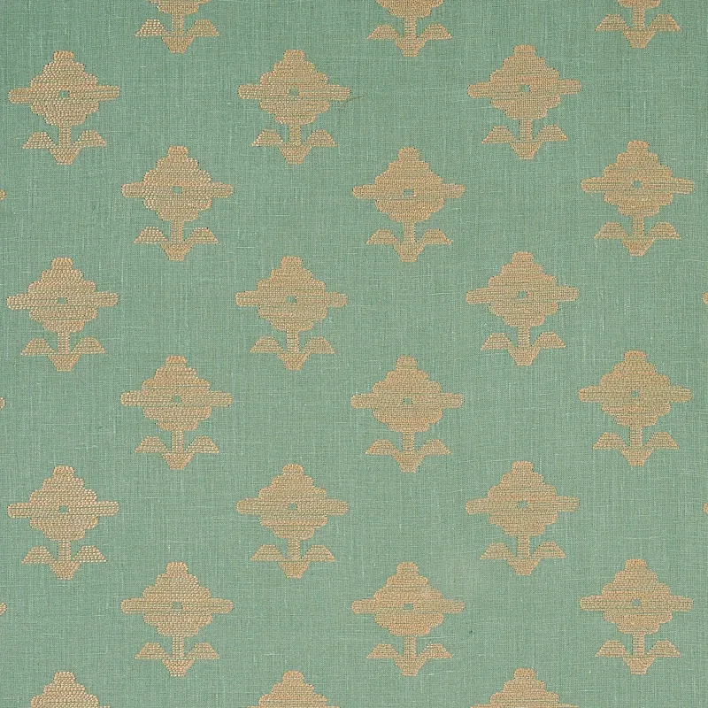 RUBIA EMBROIDERY fabric MINERAL color by Schumacher