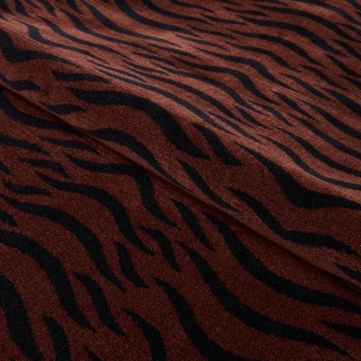 SABI TIGER VELVET Fabric – JAVA | Schumacher | Wallpaper Twi SABI TIGER VELVET fabric JAVA color by Schumacher