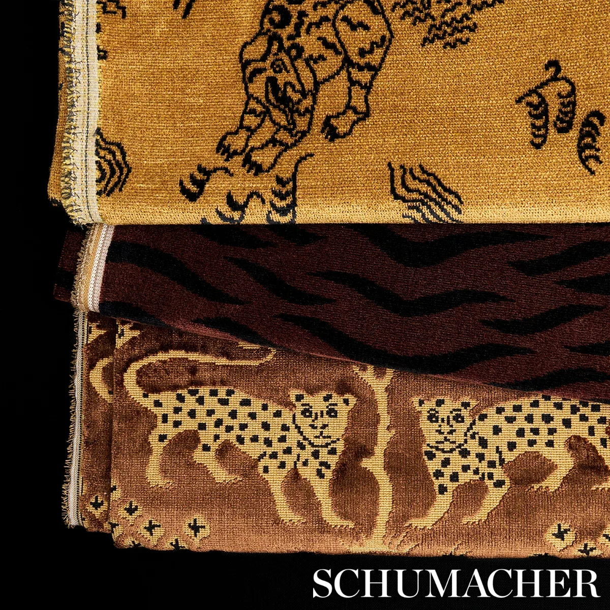 SABI TIGER VELVET Fabric – JAVA | Schumacher | Wallpaper Twi SABI TIGER VELVET fabric JAVA color by Schumacher