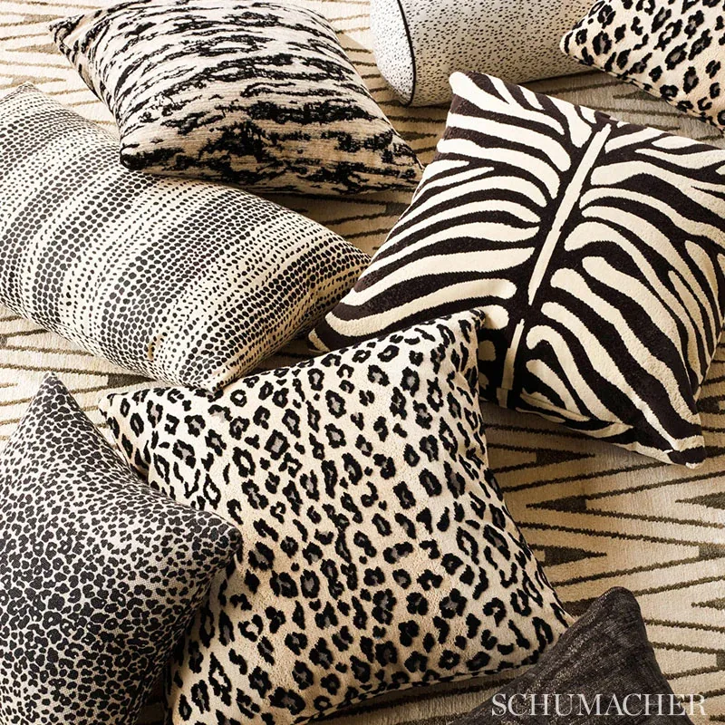 SAFARI ÉPINGLÉ Fabric – SNOW LEOPARD | Schumacher | Wallpape SAFARI ÉPINGLÉ fabric SNOW LEOPARD color by Schumacher