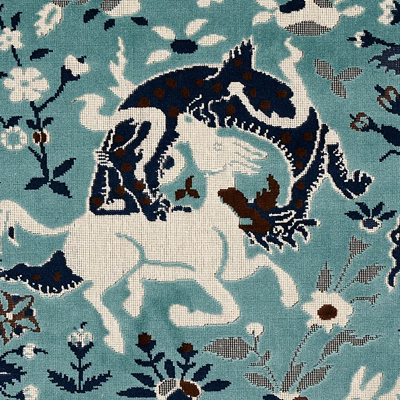 SAINT AMBROSE VELVET Fabric – CADET | Schumacher | Wallpaper SAINT AMBROSE VELVET fabric CADET color by Schumacher