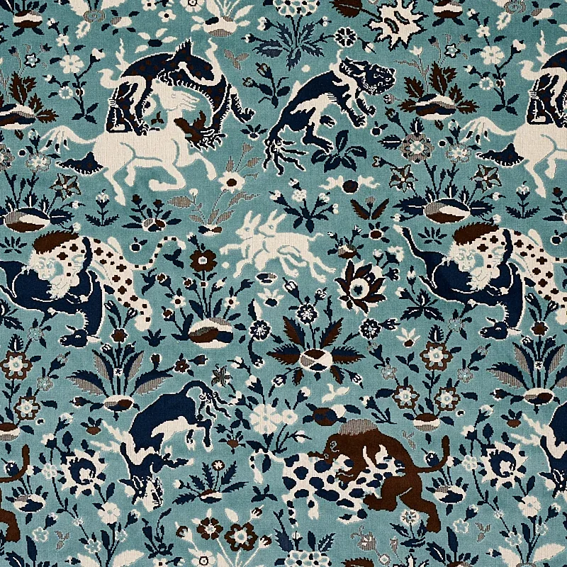 SAINT AMBROSE VELVET fabric CADET color by Schumacher