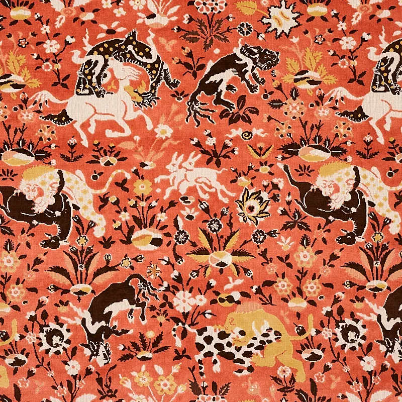 SAINT AMBROSE VELVET fabric CORAL color by Schumacher