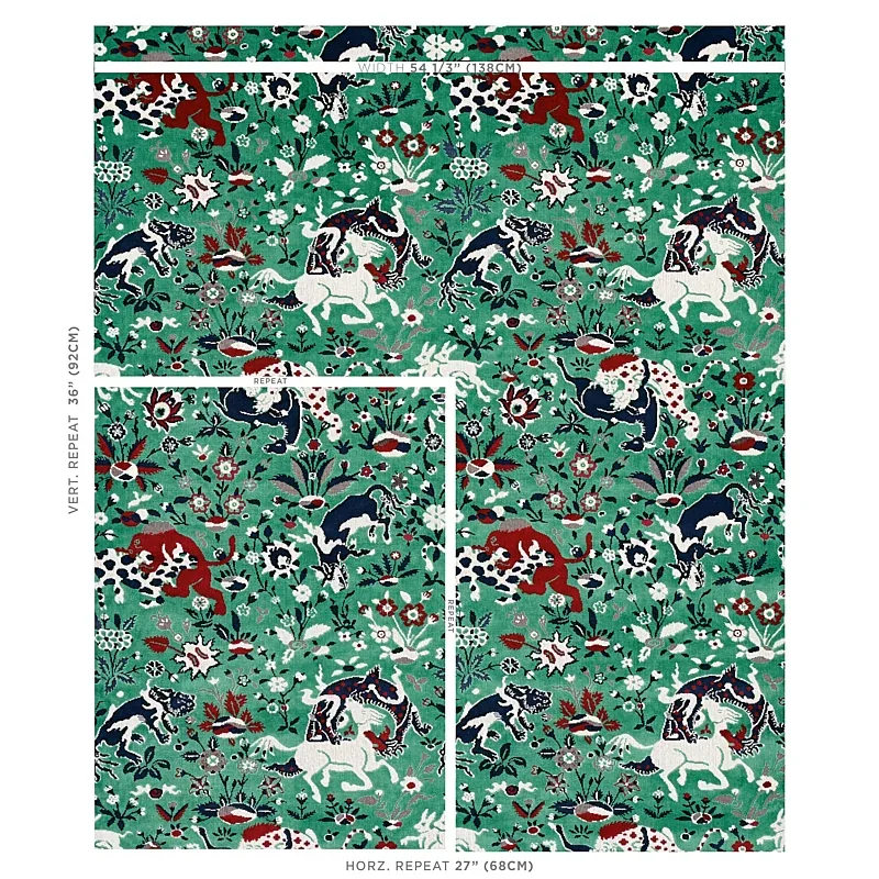 SAINT AMBROSE VELVET Fabric – JADE | Schumacher | Wallpaper SAINT AMBROSE VELVET fabric JADE color by Schumacher
