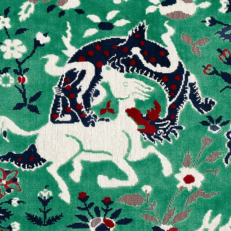 SAINT AMBROSE VELVET Fabric – JADE | Schumacher | Wallpaper SAINT AMBROSE VELVET fabric JADE color by Schumacher
