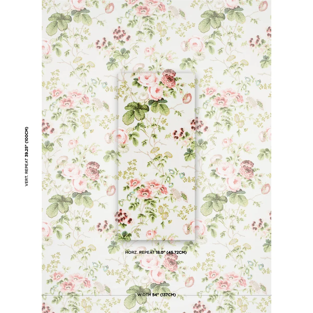 SALISBURY CHINTZ fabric BLUSH color by Schumacher