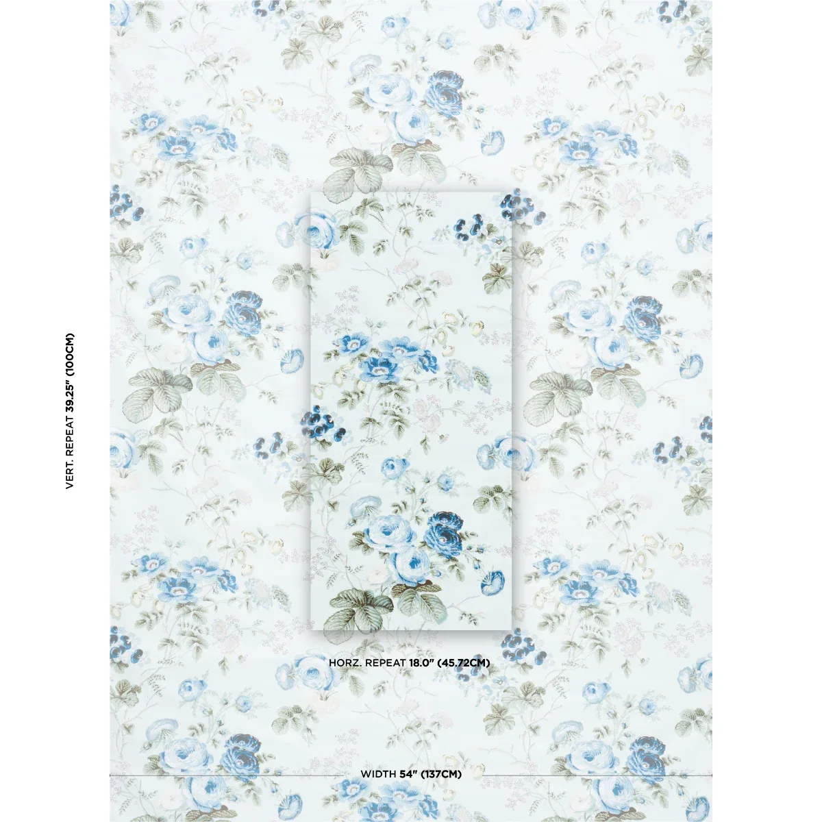 SALISBURY CHINTZ fabric CELADON color by Schumacher