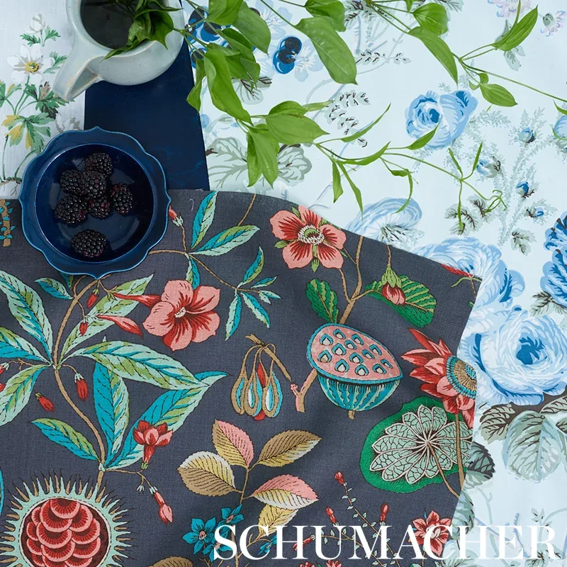 SALISBURY CHINTZ fabric CELADON color by Schumacher