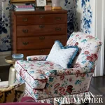 SALISBURY CHINTZ fabric ROSE color by Schumacher