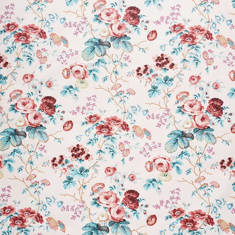 SALISBURY CHINTZ fabric ROSE color by Schumacher