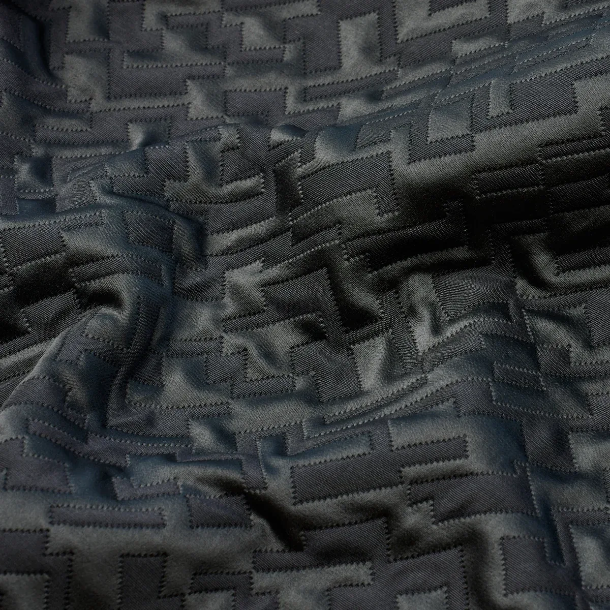 SALON MATELASSÉ SATIN Fabric – EBONY | Schumacher | Wallpape SALON MATELASSÉ SATIN fabric EBONY color by Schumacher
