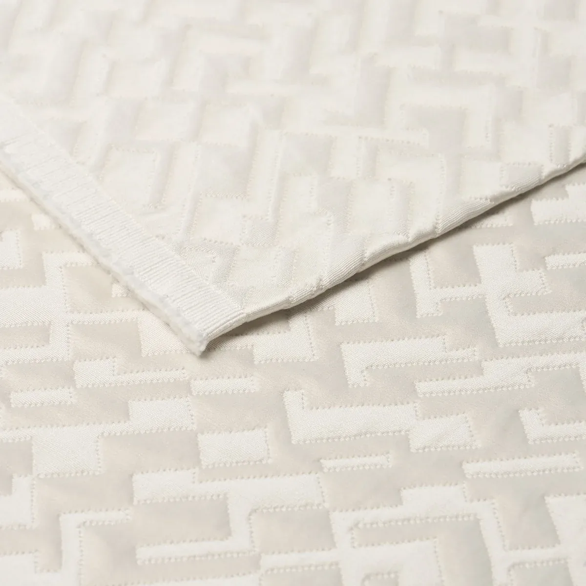 SALON MATELASSÉ SATIN fabric PEARL color by Schumacher