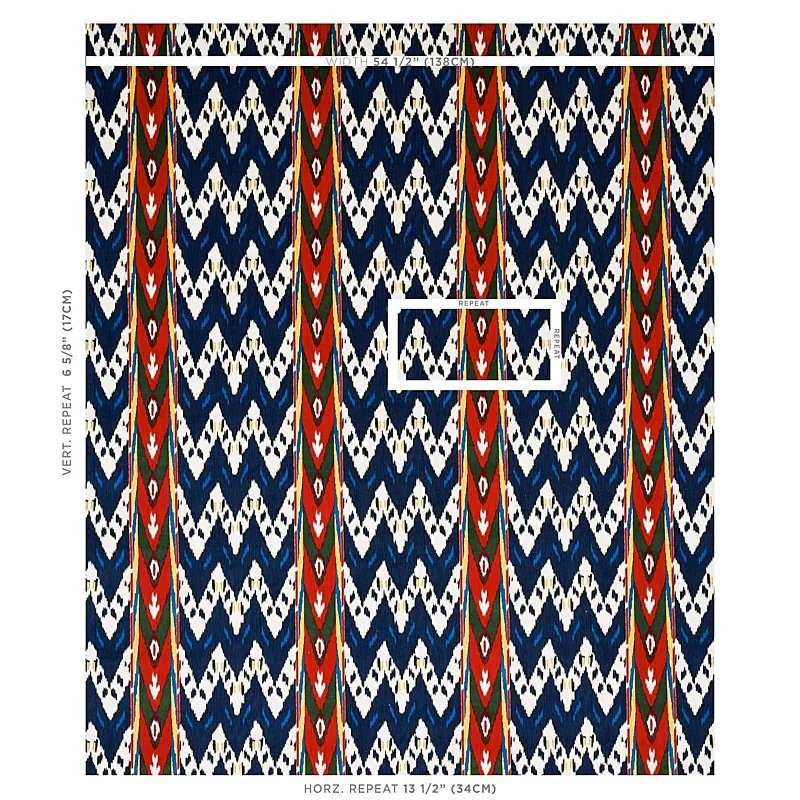 SAMAR IKAT VELVET Fabric – BLUE | Schumacher | Wallpaper Twi SAMAR IKAT VELVET fabric BLUE color by Schumacher